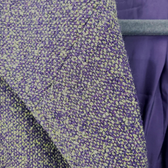 Lafayette 148 Blazer Size 6 Wool Blend Purple and Yellow Tweed Corpcore Jacket - Picture 8 of 9
